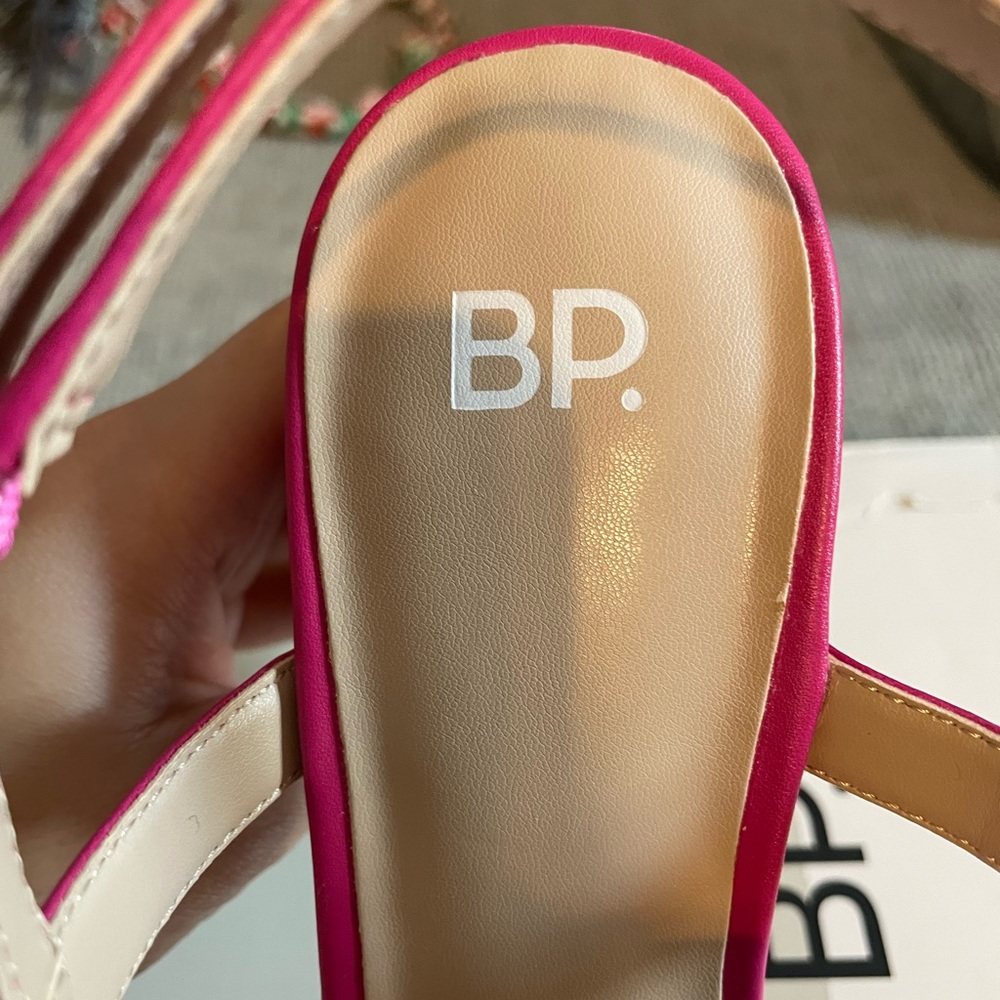 NIB BP Lula Pink Slingback Block Strappy Heels Size 9 - Picture 8 of 12